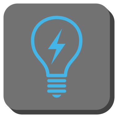 Elektrikli ampul yuvarlak kare vektör simgesi