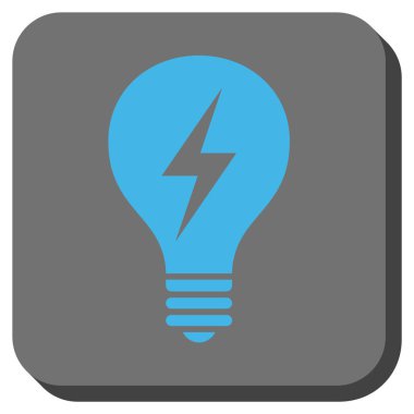 Elektrikli ampul yuvarlak kare vektör simgesi