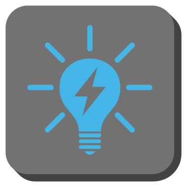 Elektrik ampulü yuvarlak kare vektör simgesi