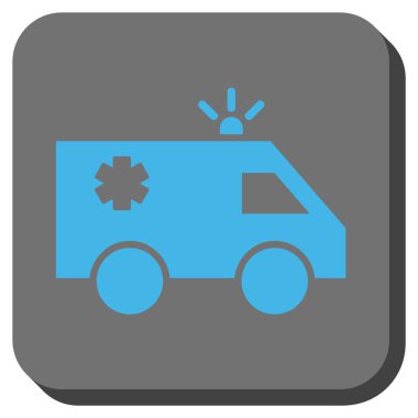 Acil araba yuvarlak kare vektör simgesi