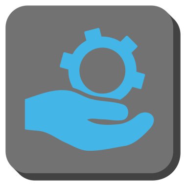 Mühendislik hizmeti yuvarlak kare vektör simgesi