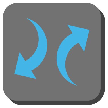 Exchange okları yuvarlak kare vektör simgesi