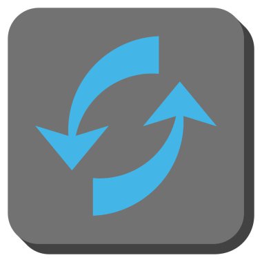 Exchange okları yuvarlak kare vektör simgesi