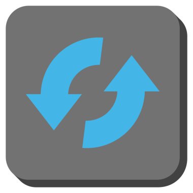 Exchange okları yuvarlak kare vektör simgesi