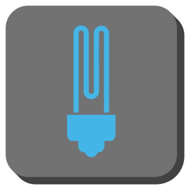 Floresan ampul yuvarlak kare vektör simgesi