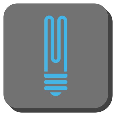 Floresan ampul yuvarlak kare vektör simgesi