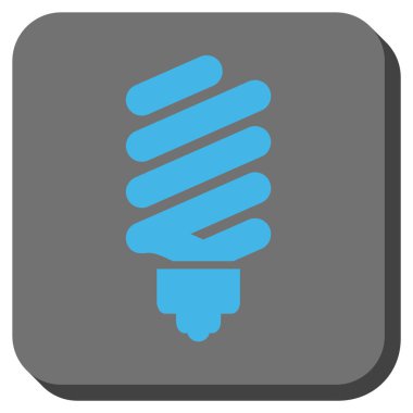 Floresan ampul yuvarlak kare vektör simgesi