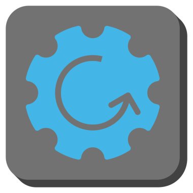 Dişli döndürme yuvarlak kare vektör simgesi