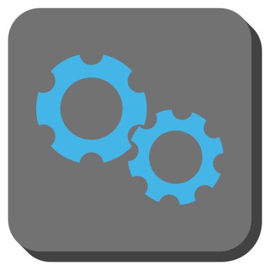 Gears'ı yuvarlak kare vektör simgesi