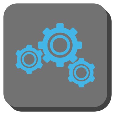 Gears'ı yuvarlak kare vektör simgesi