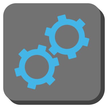 Gears'ı yuvarlak kare vektör simgesi