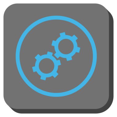 Gears'ı yuvarlak kare vektör simgesi