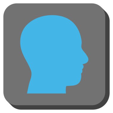 Kafa profil yuvarlak kare vektör simgesi