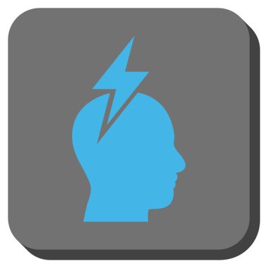 Baş ağrısı yuvarlatılmış kare vektör simgesi