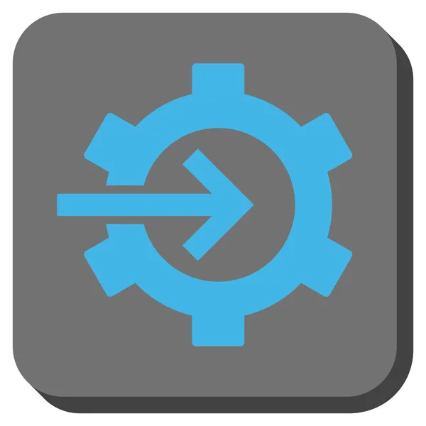 COG integracji zaokrąglony kwadrat wektor ikona — Wektor stockowy