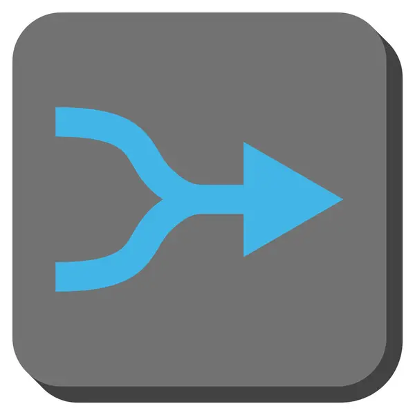 Combinar flecha derecha redondeado cuadrado Vector icono — Vector de stock