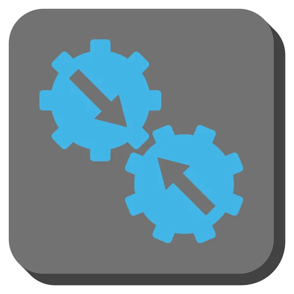 Zahnrad-Integration gerundetes quadratisches Vektorsymbol — Stockvektor