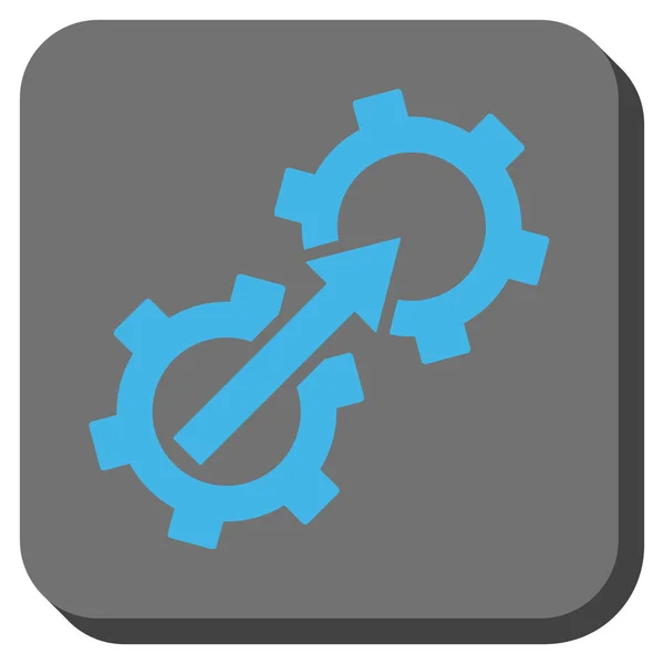 Zahnrad-Integration gerundetes quadratisches Vektorsymbol — Stockvektor