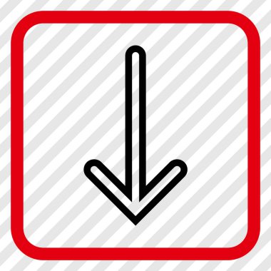 Vektör simgesi bir çerçeve içinde aşağı ok