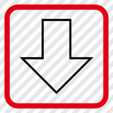 Vektör simgesi bir çerçeve içinde aşağı ok