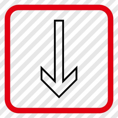 Vektör simgesi bir çerçeve içinde aşağı ok