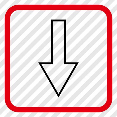 Vektör simgesi bir çerçeve içinde aşağı ok