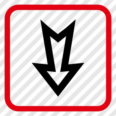 Vektör simgesi bir çerçeve içinde aşağı ok