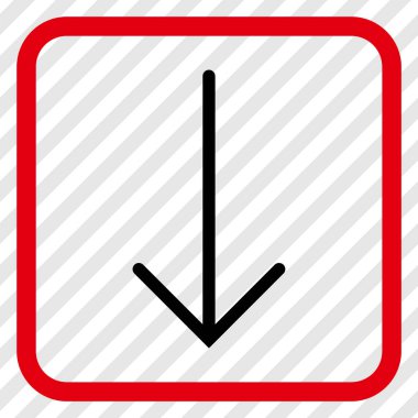 Vektör simgesi bir çerçeve içinde aşağı ok