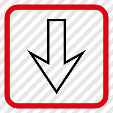 Vektör simgesi bir çerçeve içinde aşağı ok