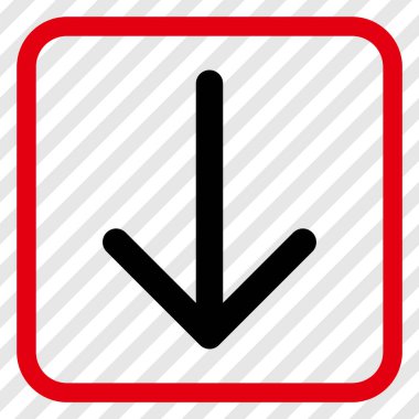 Vektör simgesi bir çerçeve içinde aşağı ok