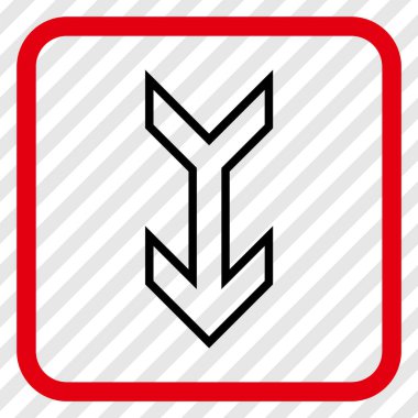 Vektör simgesi bir çerçeve içinde aşağı ok