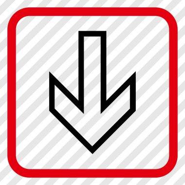 Vektör simgesi bir çerçeve içinde aşağı ok