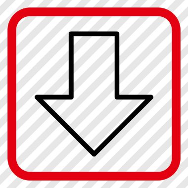 Vektör simgesi bir çerçeve içinde aşağı ok