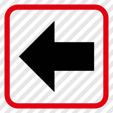 Ok sol vektör simgesi bir çerçeve içinde