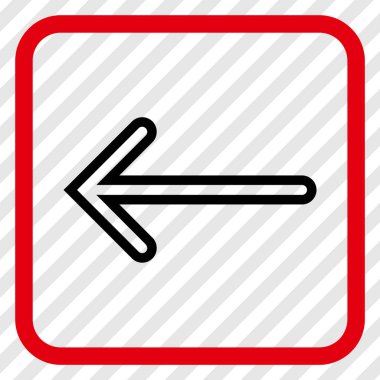 Ok sol vektör simgesi bir çerçeve içinde