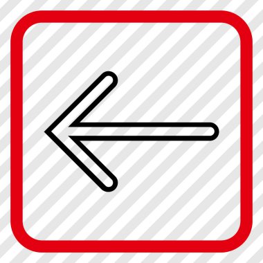 Ok sol vektör simgesi bir çerçeve içinde