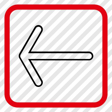 Ok sol vektör simgesi bir çerçeve içinde