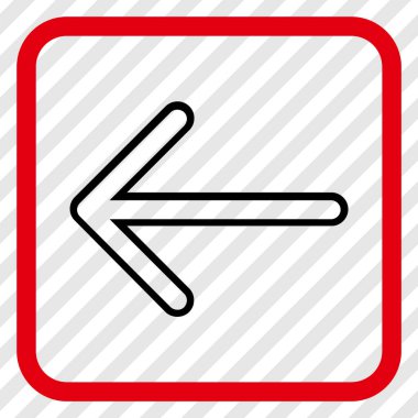 Ok sol vektör simgesi bir çerçeve içinde