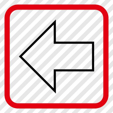 Ok sol vektör simgesi bir çerçeve içinde