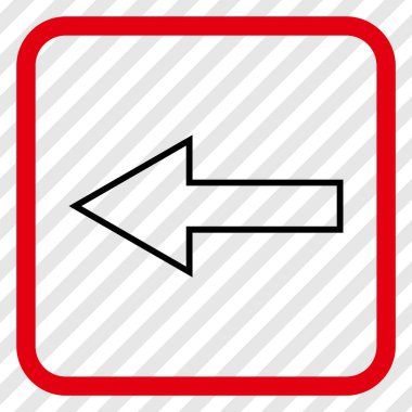 Ok sol vektör simgesi bir çerçeve içinde