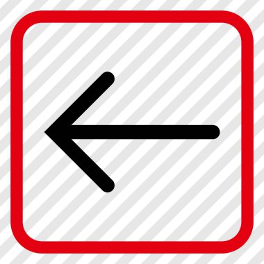 Ok sol vektör simgesi bir çerçeve içinde