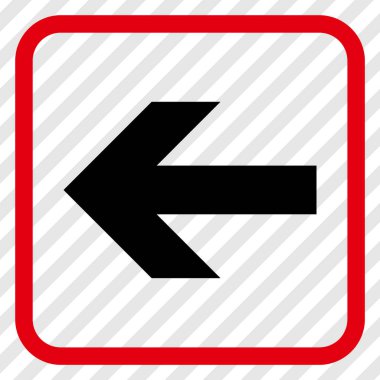 Ok sol vektör simgesi bir çerçeve içinde