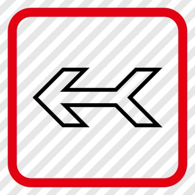 Ok sol vektör simgesi bir çerçeve içinde