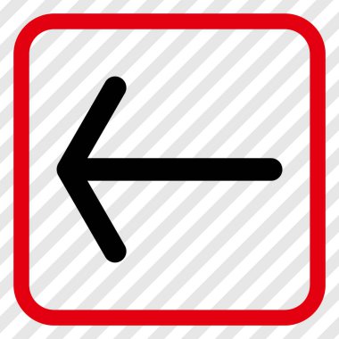 Ok sol vektör simgesi bir çerçeve içinde