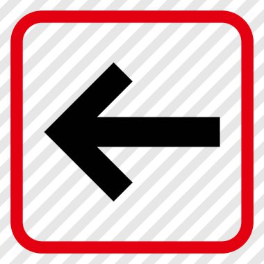 Ok sol vektör simgesi bir çerçeve içinde