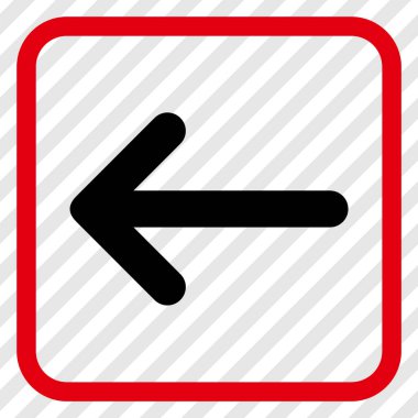 Ok sol vektör simgesi bir çerçeve içinde