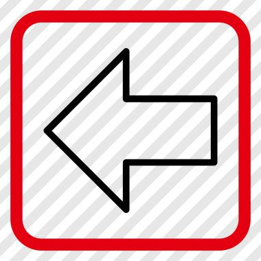 Ok sol vektör simgesi bir çerçeve içinde