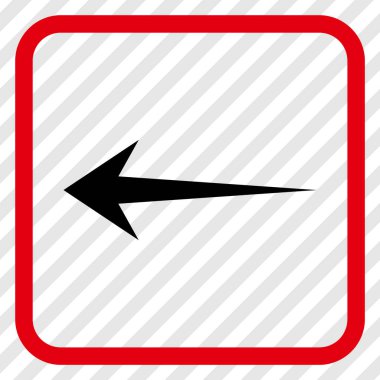 Ok sol vektör simgesi bir çerçeve içinde