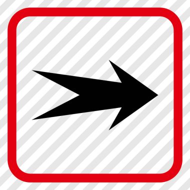 Ok sağ vektör simgesi bir çerçeve içinde