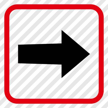 Ok sağ vektör simgesi bir çerçeve içinde